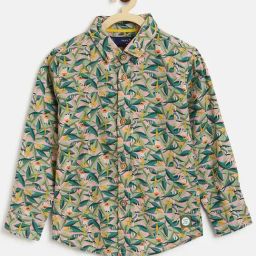 Tales & Stories Boys Pink & Teal Blue Cotton Printed Full Sleeves Shirt-image-68