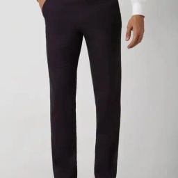 Van Heusen Purple Cotton Slim Fit Self Pattern Trousers-image-76