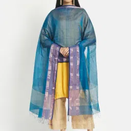 Fabindia Blue Woven Pattern Dupatta-picture-31