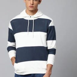 Dennis Lingo Multi Regular Fit Striped Hooded Sweatshirts-picture-40