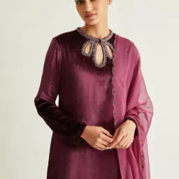 ANCESTRY Wine Dupatta-picture-19