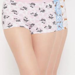 Clovia Multicolor Printed Boy Shorts - Pack of 3-image-35
