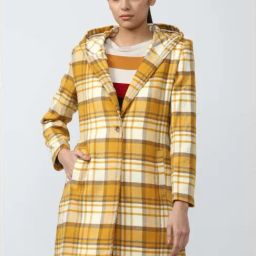 Van Heusen Yellow Cotton Chequered Jacket-picture-42
