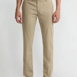 Arrow Beige Straight Fit Checks Trousers-image-35