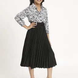 ZWERLON Floral Print A-Line Midi Dress-8