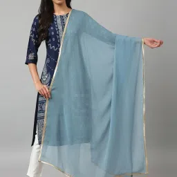 W Stone Blue Sequins Pattern Dupatta image 1