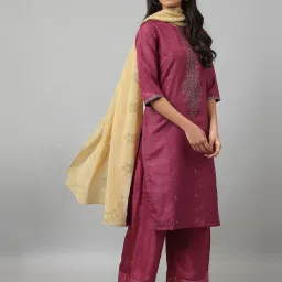 W Beige Sequins Pattern Dupatta image 2