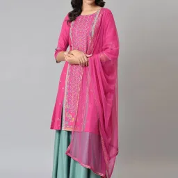 W Pink Sequins Pattern Dupatta image 2