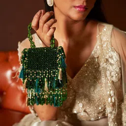 Forever Noor Women Embellished Structured Handheld Bag-7