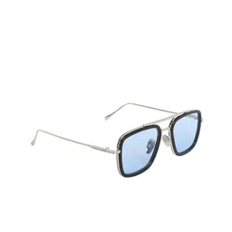 Creature Unisex Blue Lens & Silver-Toned Square Sunglasses with UV Protected Lens TS-003-5