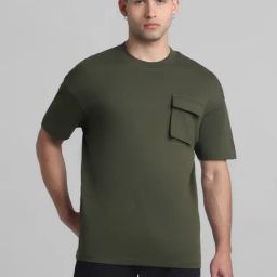 Jack & Jones Olive Night Cotton Boxy Fit T-Shirt-image-59
