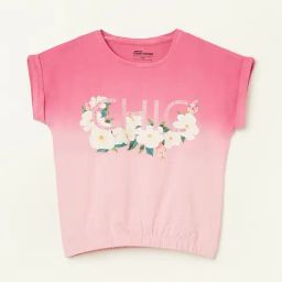 Fame Forever by Lifestyle Kids Pink Printed Regular Fit T-Shirt-image-35