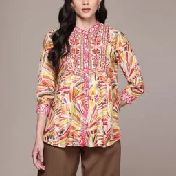 Aarke Ritu Kumar Multi Phulkaari Kurti With Camisole-image-84
