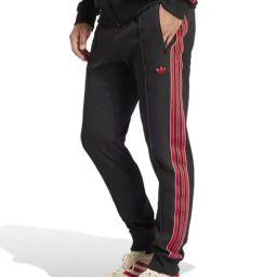 Adidas Black Slim Fit Striped Sports Joggers-image-88