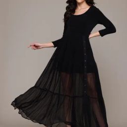Label Ritu Kumar Black Ottavia Long Dress-image-61