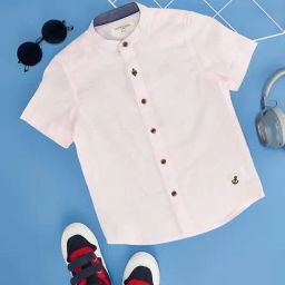 Pantaloons Junior Pink Cotton Regular Fit Shirt-image-100