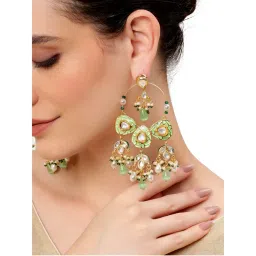 AARSEE OFFICIAL Green Mintara Chandbali Earrings-picture-7