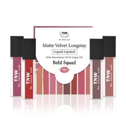 TNW-The Natural Wash Matte Velvet Longstay Liquid Lipstick Bold Squad - Pack of 4-image-35