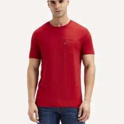 Levi's Red Cotton Slim Fit T-Shirt-image-61