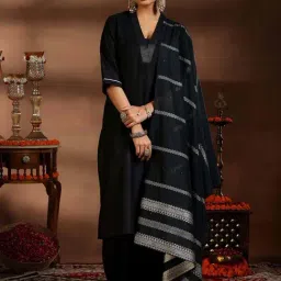 Libas Black Plain Kurta Salwaar with Dupatta-image-86