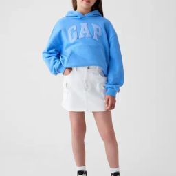 GAP Girls White Cotton Solid Skort-image-38