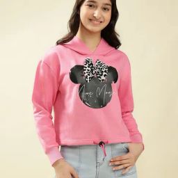 Lil Tomatoes Girls Pink Regular Fit Graphic Print Hoodie-picture-15