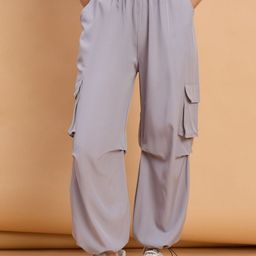 Roadster Women Polyester Relaxed Loose Fit High-Rise Cargos Trousers-picture-44