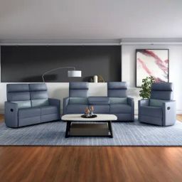 Godrej Interio Scout Pro Blue & Grey Fabric 2 Seater Recliner Sofa-image-56