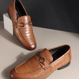 Carlton London Men's Tan Formal Loafers-image-95
