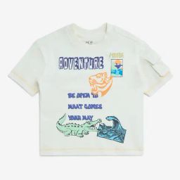 HOP Kids by Westside Off-White Text Pattern Cotton T-Shirt-picture-14