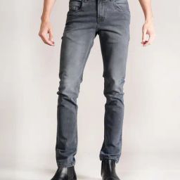 Cantabil Dark Grey Regular Fit Jeans-image-33