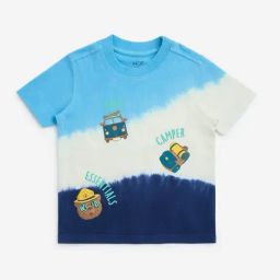 HOP Kids by Westside Blue Tie-Dye Printed Cotton T-Shirt-image-50