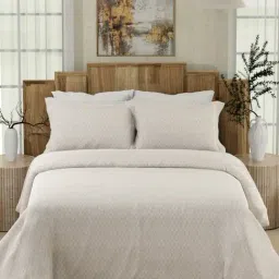 Boutique Living Gardenia Augusta White Cotton 300 TC Super King Bedsheet with 2 Pillow Covers-image-35