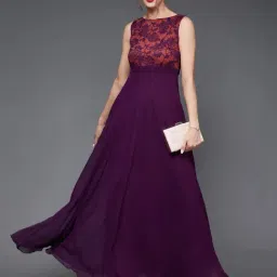 Miss Chase Purple Floral Print Maxi Dress-image-93