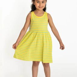 Campana Kids Yellow Striped Dress-picture-38