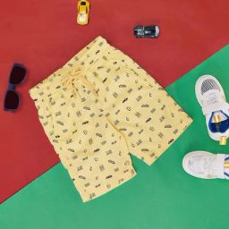 Pantaloons Junior Yellow Cotton Printed Shorts-image-57