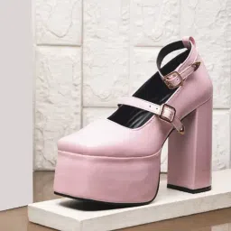 The White Pole Women's Pink Ankle Strap Sandals-image-53