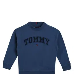 Tommy Hilfiger Boys Blue Embroidered Round Neck Sweatshirt-picture-5