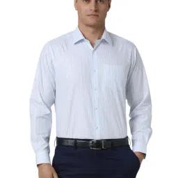 Van Heusen Blue Regular Fit Stripes Shirt-image-69