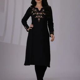 W Grey Acrylic Embroidered Kurta-image-45