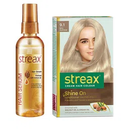 Streax Set of Hair Serum 100 ml & Hair Colour - Rich Platinum 120 ml-26