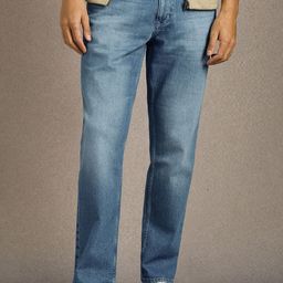 Louis Philippe Jeans Men Regular Fit Mid-Rise Low Distress Light Cotton Fade Jeans-picture-9