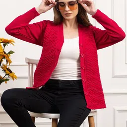 Dadu Dayal Women Floral Woollen Cardigan-picture-13