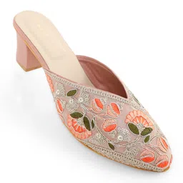 V-WALK Embellished Party Block Mules image 3