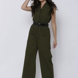 Tokyo Talkies Olive Green Solid Basic Jumpsuit-picture-37
