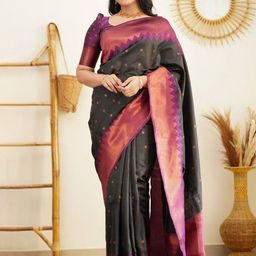 HANDSEL Woven Design Zari Pure Silk Banarasi Saree-image-115