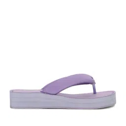 Bata Women's Red Label Purple Thong Wedges-image-71