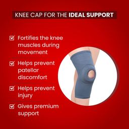 Dr.Ortho Cotton Knee Cap with Open Patella, Knee Support for Men & Women, Free Size image 3