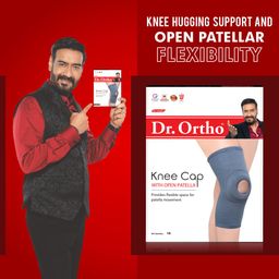Dr.Ortho Cotton Knee Cap with Open Patella, Knee Support for Men & Women, Free Size image 2
