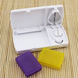 SHREETA 2-in-1 Pill Cutter and Storage Box - Multi-Functional Medicine Cutter for Small and Large Pills - Includes Sharp Blade for Precise Tablet Splitting and Divider image 3